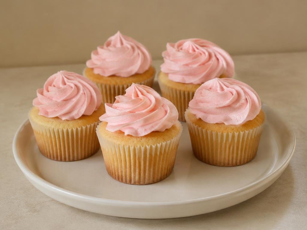 Cupcakes con crema rosa